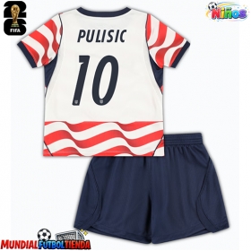 Camiseta Estados Unidos Christian Pulisic #10 Primera Equipación Replica Mundial 2026 para niños mangas cortas (+ Pantalones cortos)